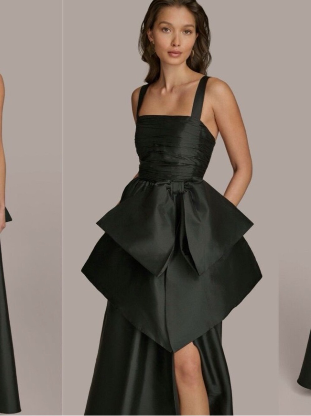 Donna Karan New York Black Ruched Ball Gown Dress Size 14 NWT Formal Evening - Picture 2 of 10